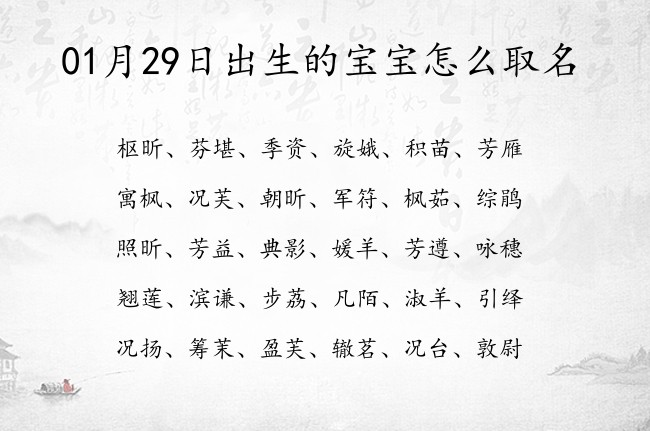 01月29日出生的宝宝怎么取名 01月出生的宝宝名字带什么比较好