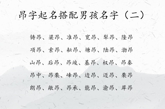 昂字起名搭配男孩名字 2023年出生的宝宝名字带昂