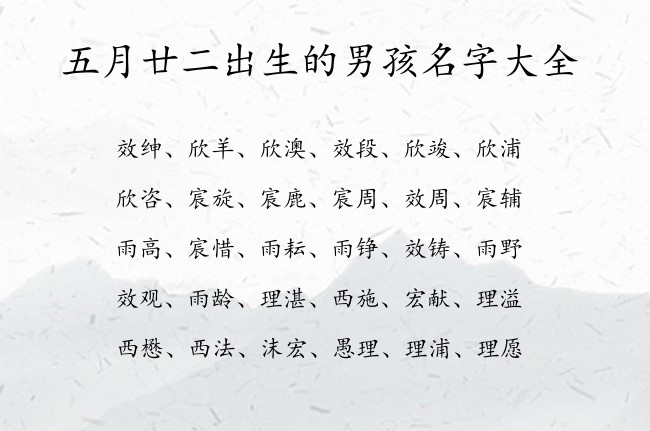 五月廿二出生的男孩名字大全 兔宝宝男孩名字最高贵的汉字