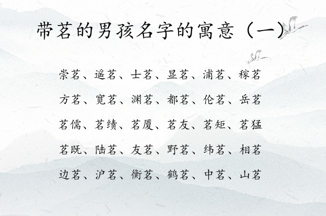 带茗的男孩名字的寓意 中间带茗的男孩名字叫什么