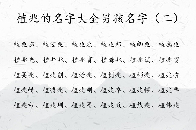 植兆的名字大全男孩名字 中间带兆的男孩名字寓意