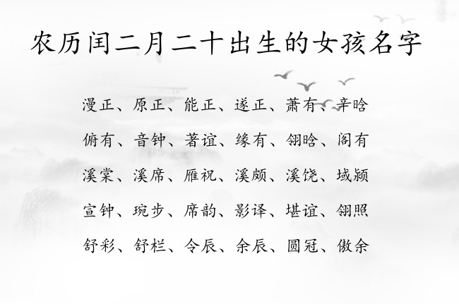 农历闰二月二十出生的女孩名字 兔宝宝女孩名字婚姻好的汉字