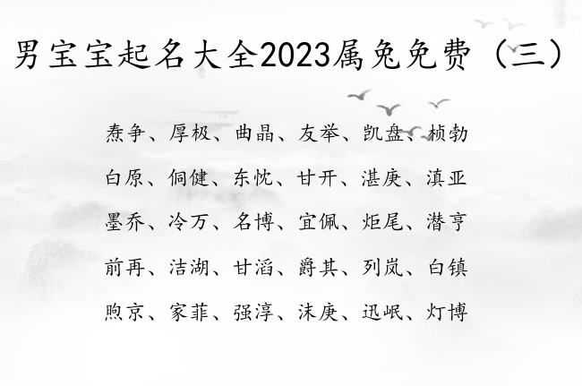 男宝宝起名大全2023属兔免费 最拽的名字男孩名字